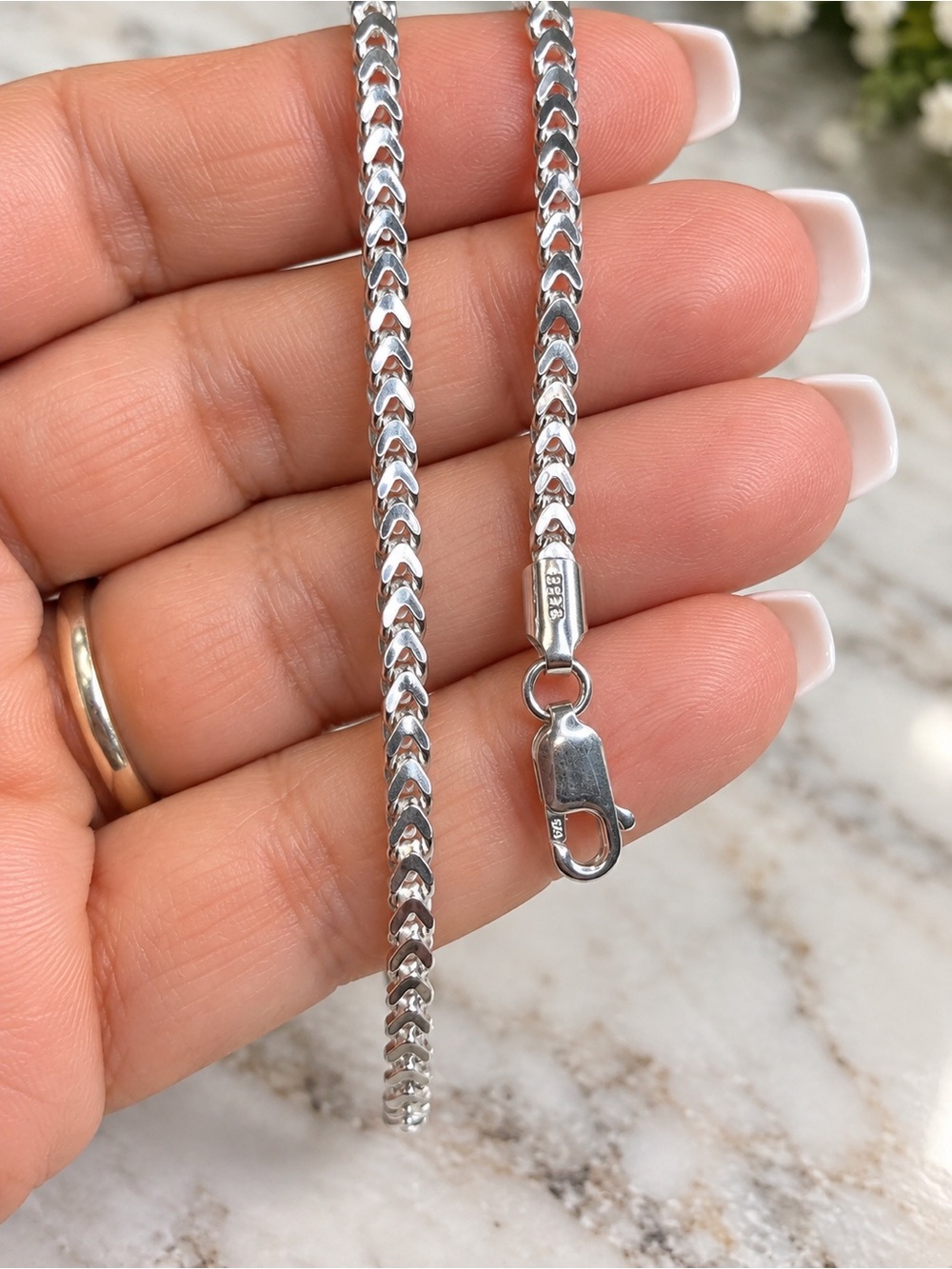 NWT 925 Sterling Silver Franco Link Bracelet 8” 2.5mm Unisex